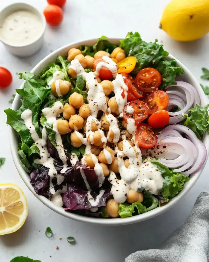 Green Salad with Lemon Tahini Dressing Recipe