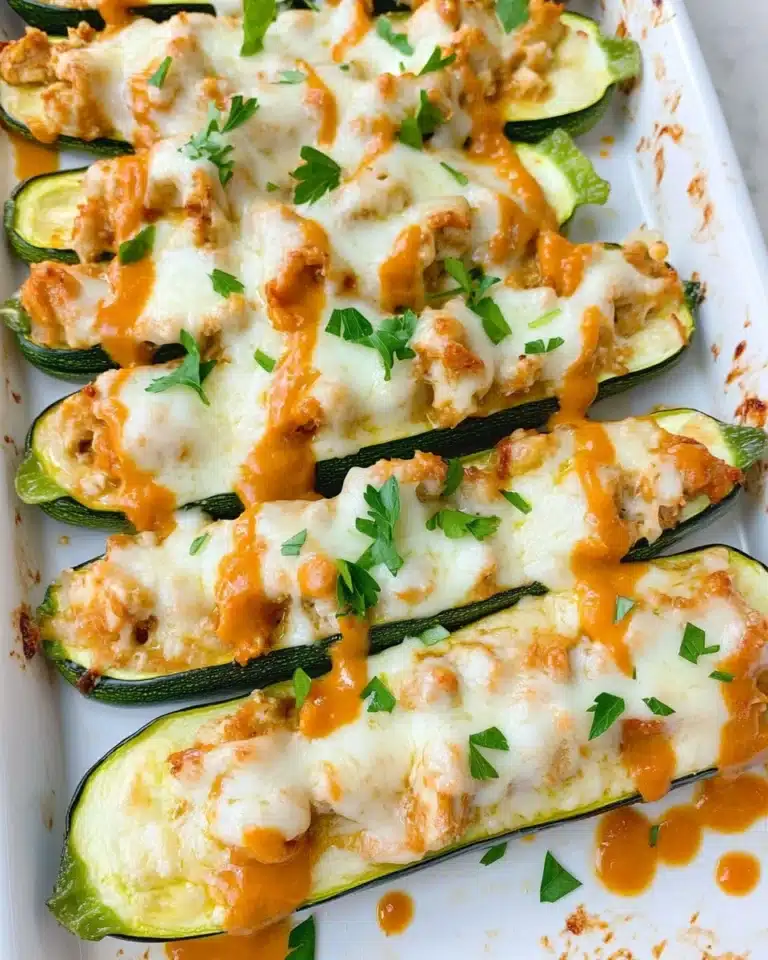 Buffalo Chicken Zucchini Boats Recipe