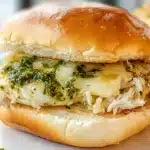 Cheesy Garlic Pesto Chicken Sliders Recipe