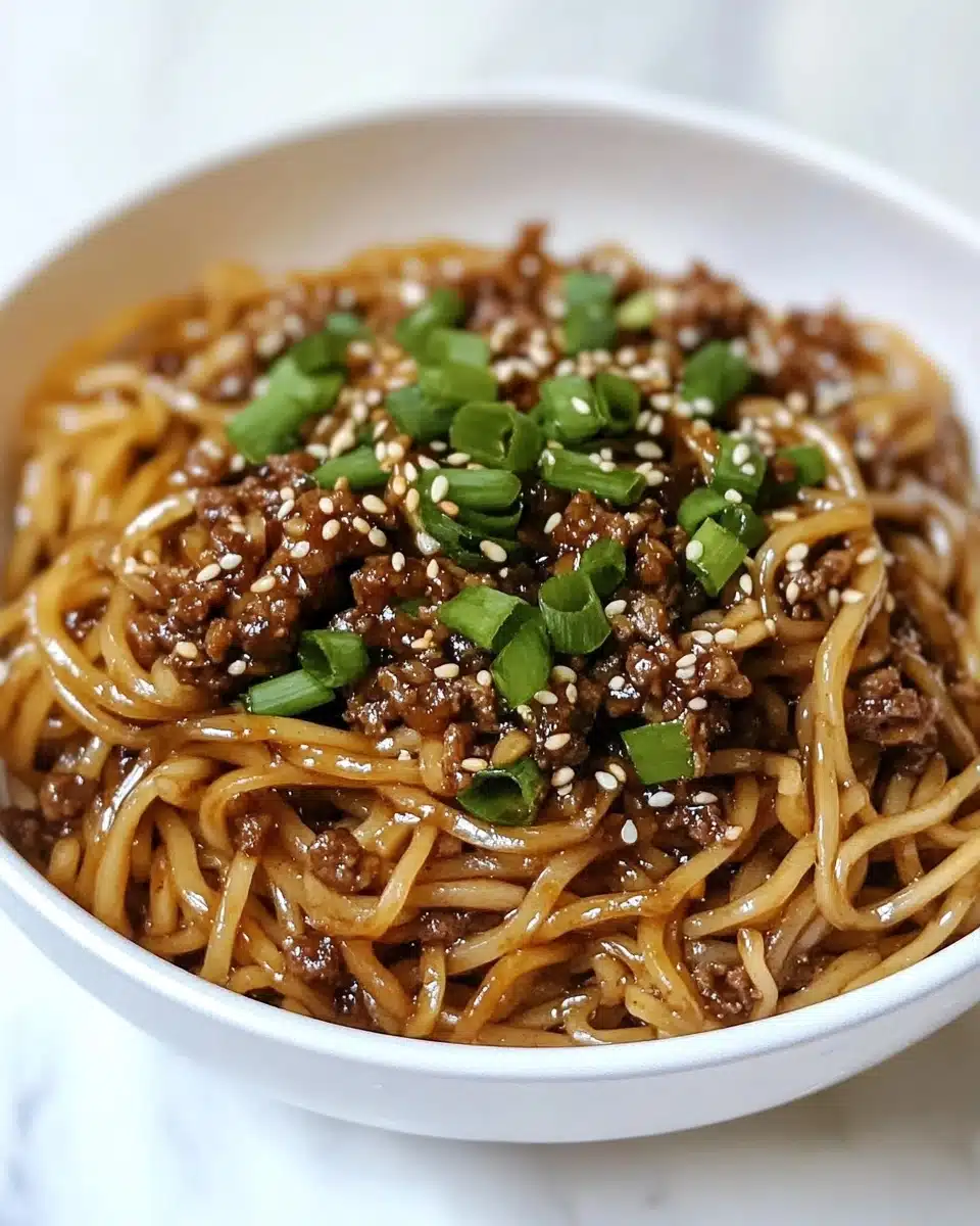 Mongolian Ground Beef Noodles Recipe