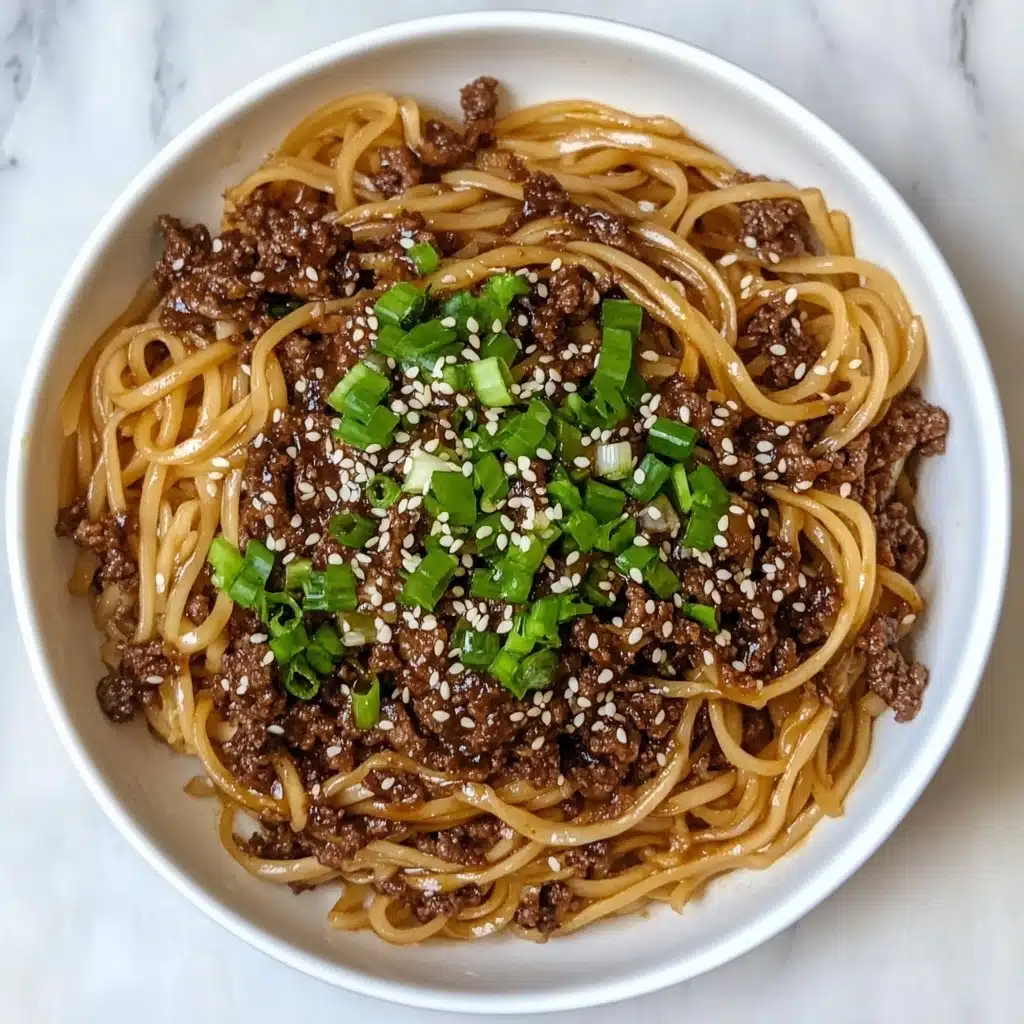Mongolian Ground Beef Noodles Recipe - Recipe Image