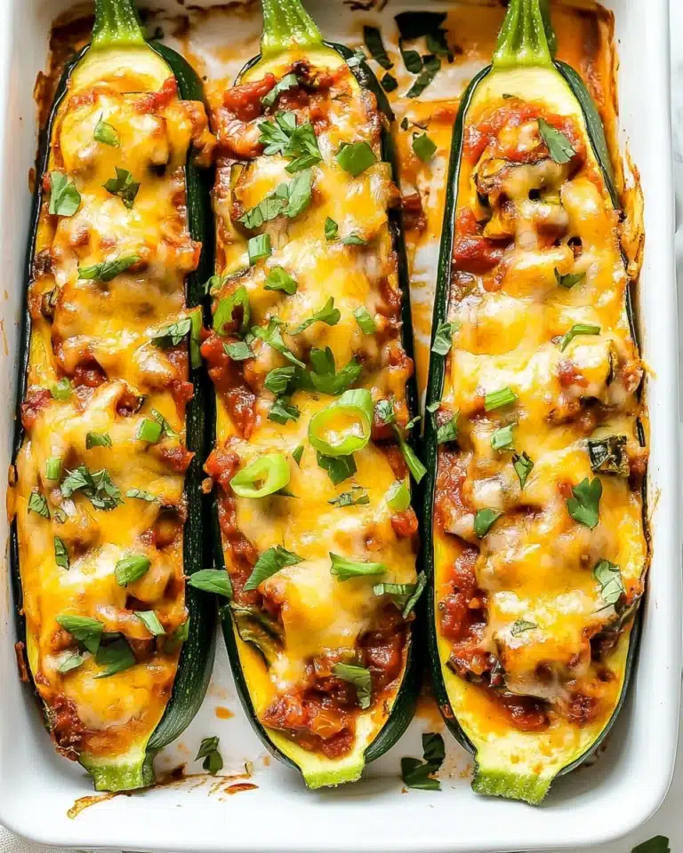 Cheesy BBQ Chicken Stuffed Zucchini Boats Recipe