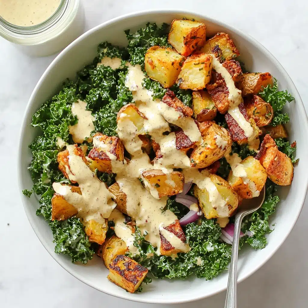 Spicy Potato Kale Bowls with Mustard Tahini Dressing Recipe - Recipe Image