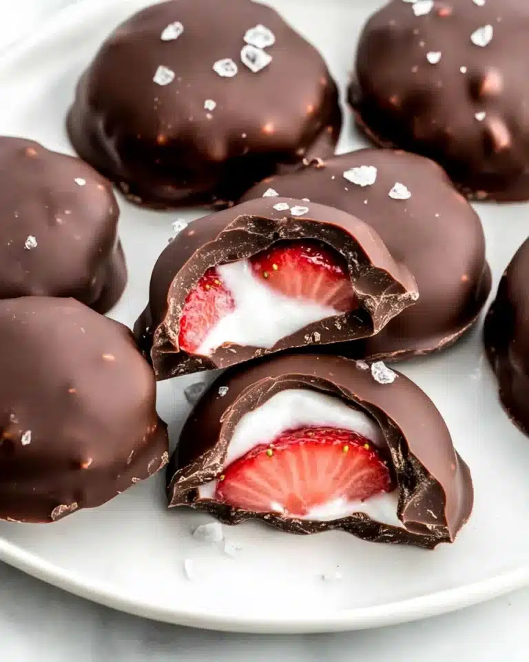Chocolate Covered Strawberry Frozen Yogurt Bites Recipe