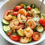 Garlic Parmesan Sheet Pan Shrimp with Zucchini Recipe