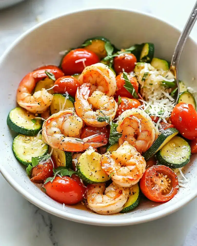 Garlic Parmesan Sheet Pan Shrimp with Zucchini Recipe
