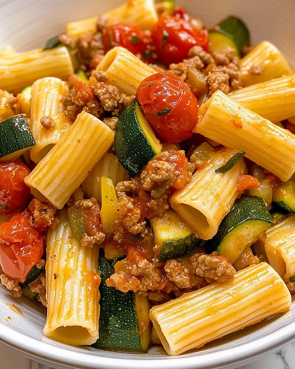 Rigatoni with Sausage, Tomatoes, and Zucchini Recipe