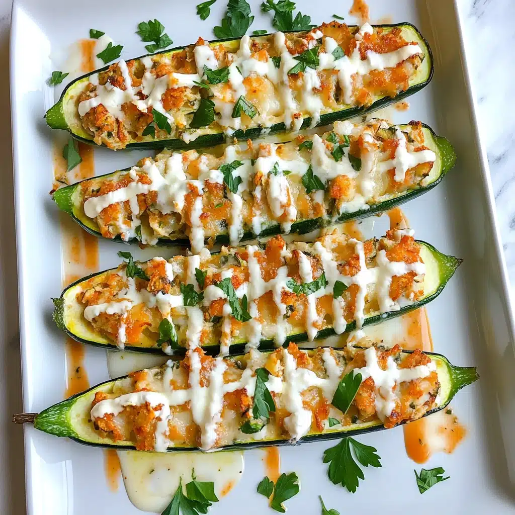 Buffalo Chicken Zucchini Boats Recipe - Recipe Image