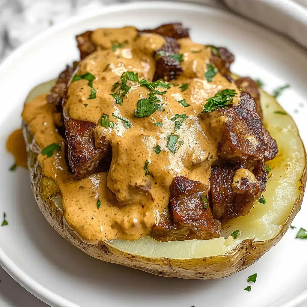 Loaded Baked Potato with Steak Bites Recipe - Recipe Image