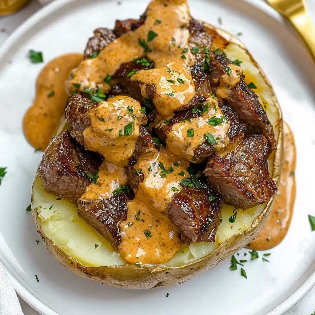Loaded Baked Potato with Steak Bites Recipe - Recipe Image