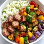 10 Minute Air Fryer Chicken Sausage and Veggies Recipe