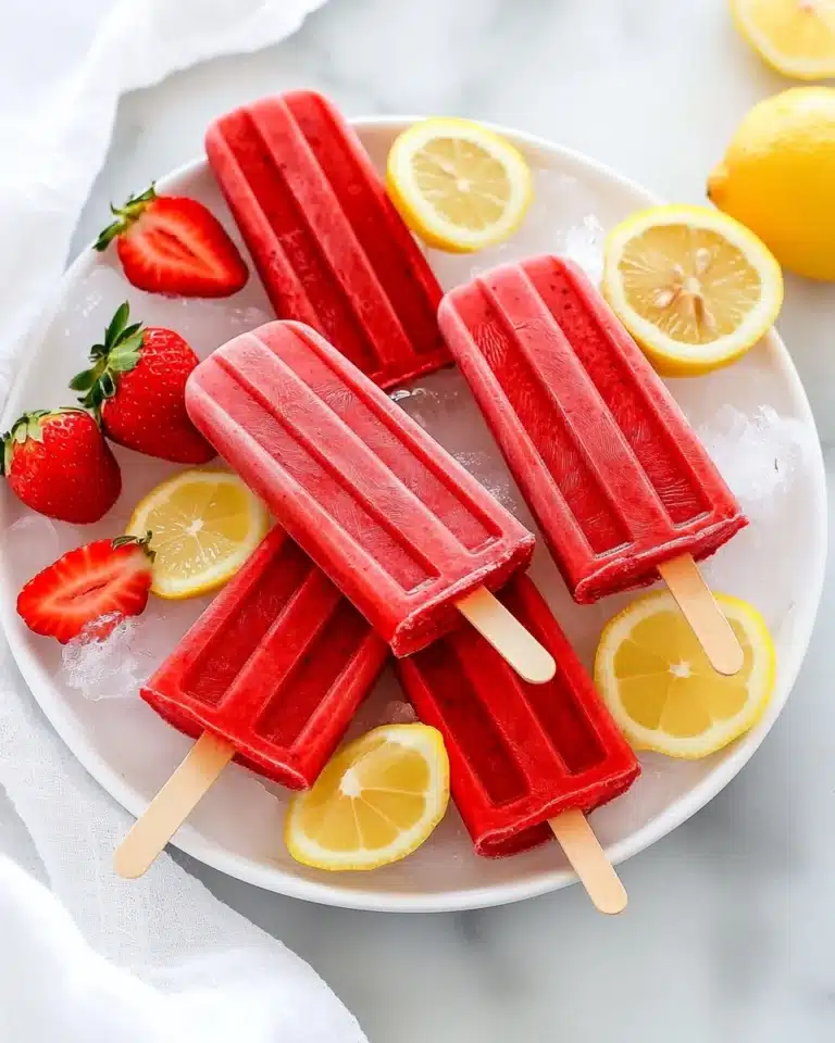 Strawberry Lemonade Popsicles Recipe