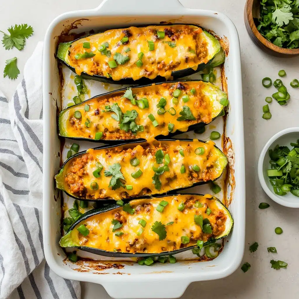 Cheesy BBQ Chicken Stuffed Zucchini Boats Recipe - Recipe Image