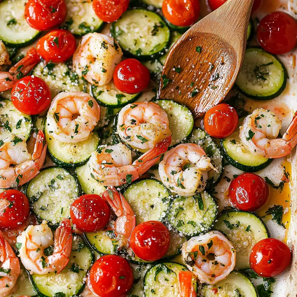 Garlic Parmesan Sheet Pan Shrimp with Zucchini Recipe - Recipe Image