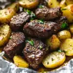 Garlic Steak and Potato Foil Packs Recipe