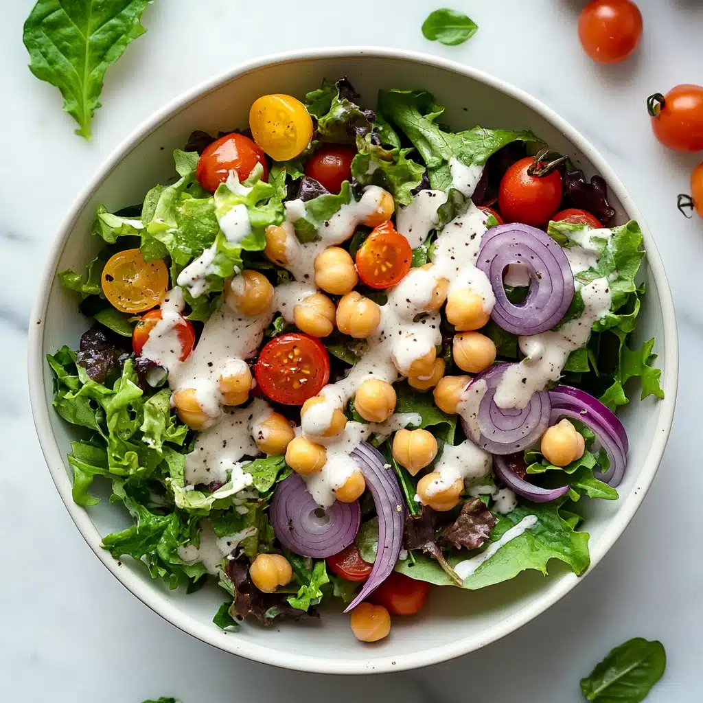 Green Salad with Lemon Tahini Dressing Recipe - Recipe Image