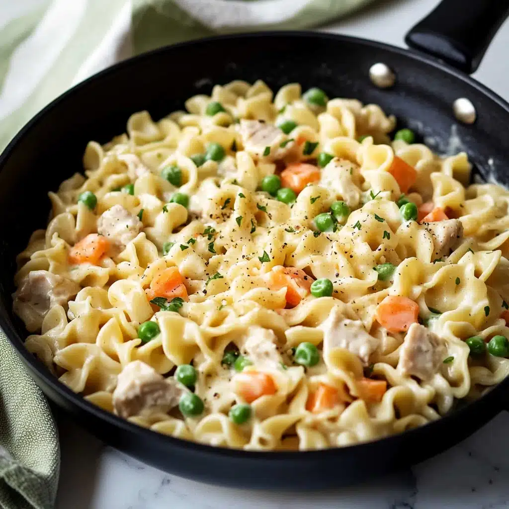 Chicken Pot Pie Noodle Skillet Recipe - Recipe Image