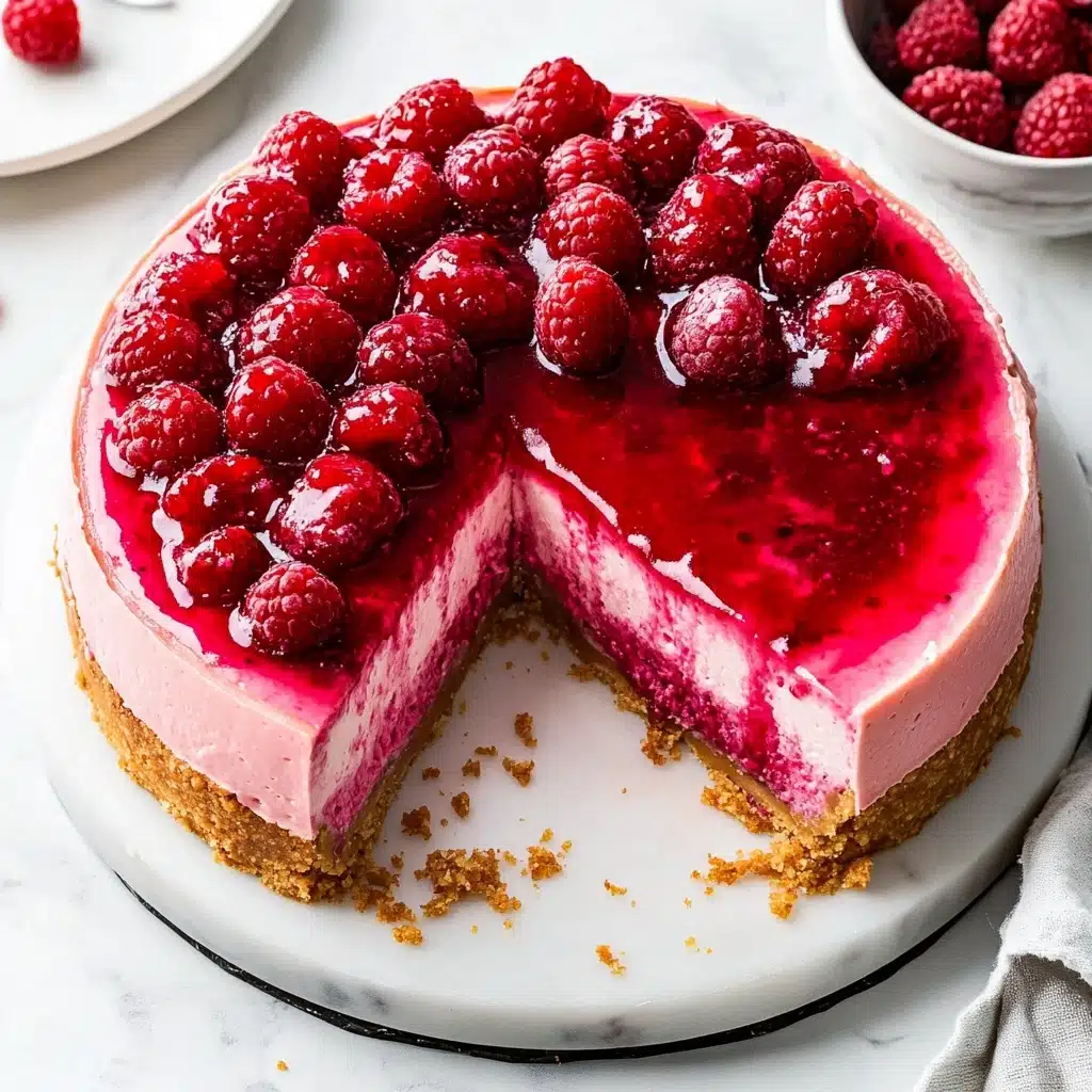 Easy Baked Raspberry Cheesecake Recipe - Recipe Image