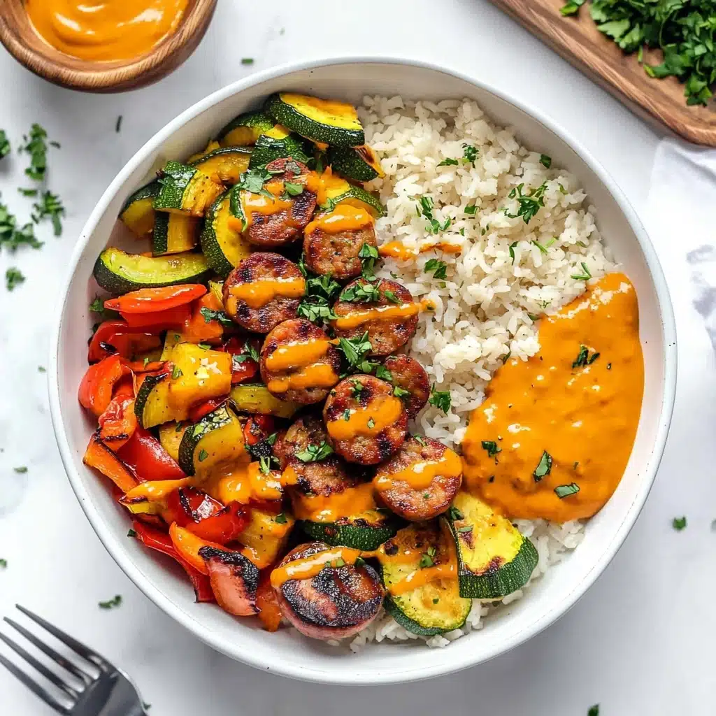 10 Minute Air Fryer Chicken Sausage and Veggies Recipe - Recipe Image