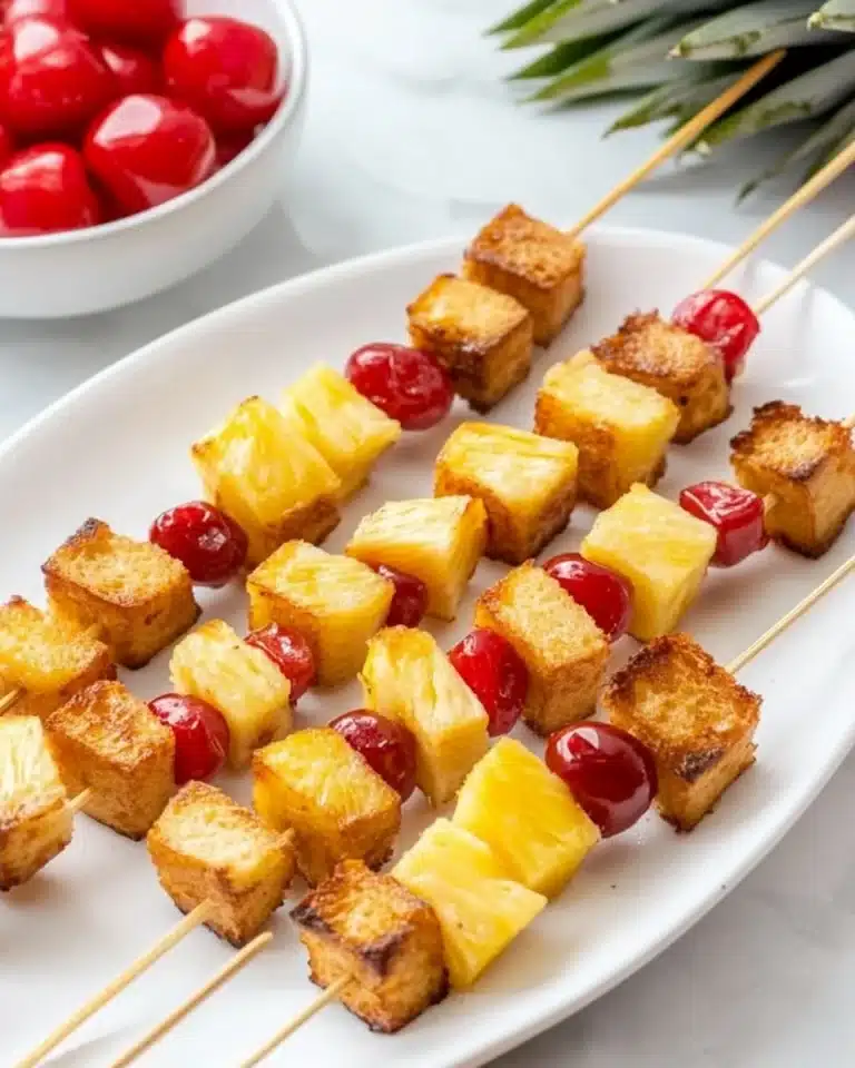 Pineapple Upside Down Cake Kabobs Recipe