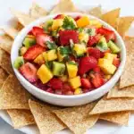 Strawberry Mango Salsa with Cinnamon-Sugar Tortilla Chips Recipe