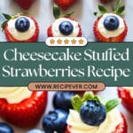 Red, White, and Blue Cheesecake Strawberries Recipe