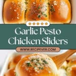 Cheesy Garlic Pesto Chicken Sliders Recipe