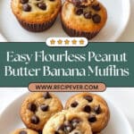 Flourless Peanut Butter Banana Muffins Recipe