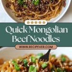 Mongolian Ground Beef Noodles Recipe