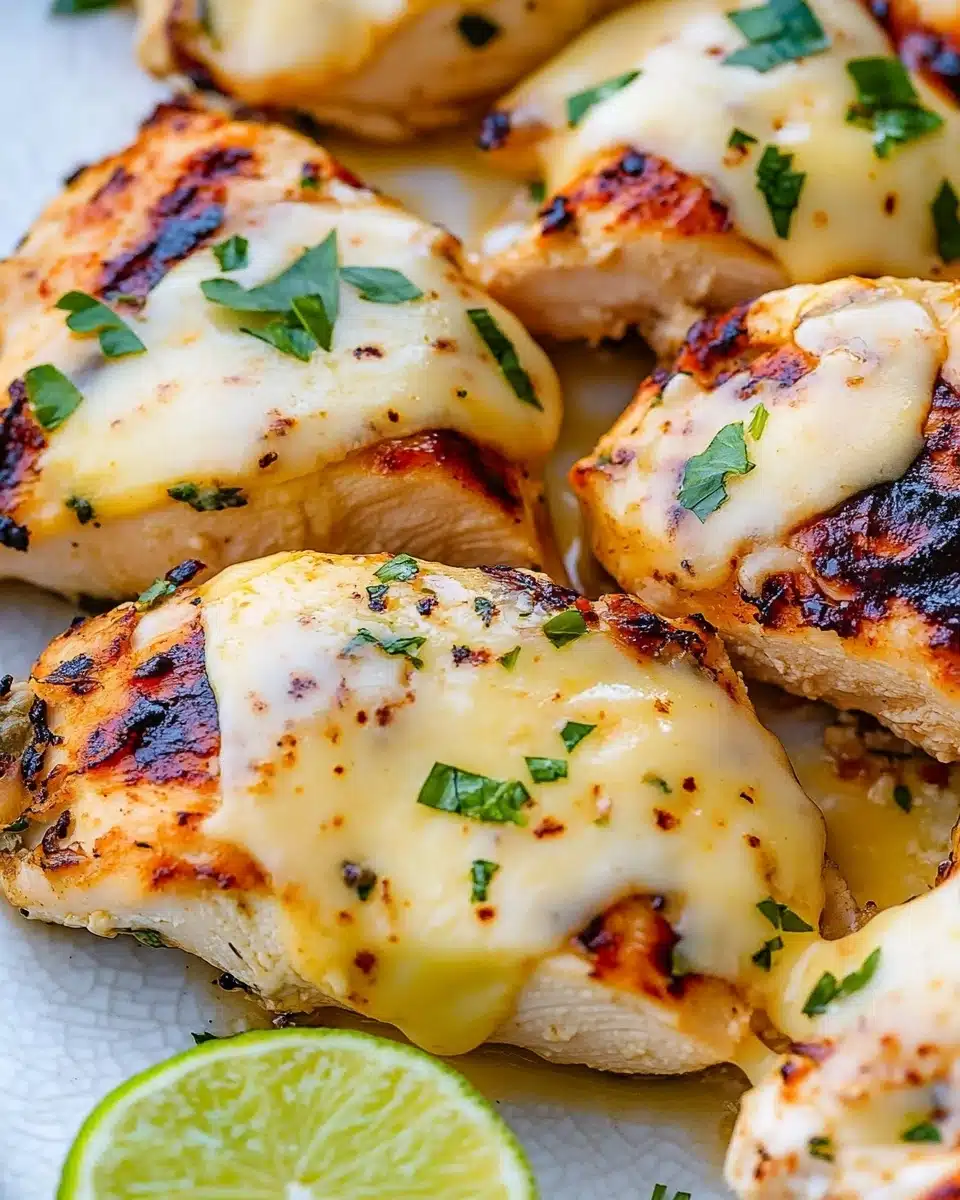 Grilled Salsa Verde Chicken with Pepper Jack Recipe