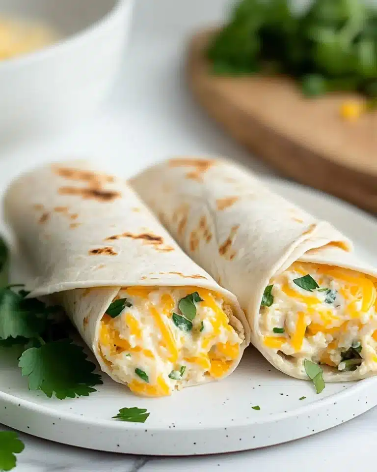 Cheesy Garlic Chicken Wraps Recipe