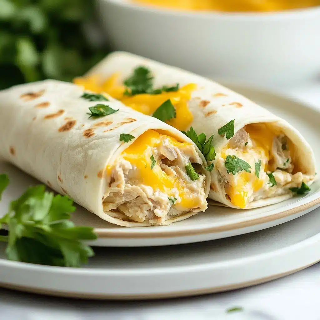 Cheesy Garlic Chicken Wraps Recipe - Recipe Image
