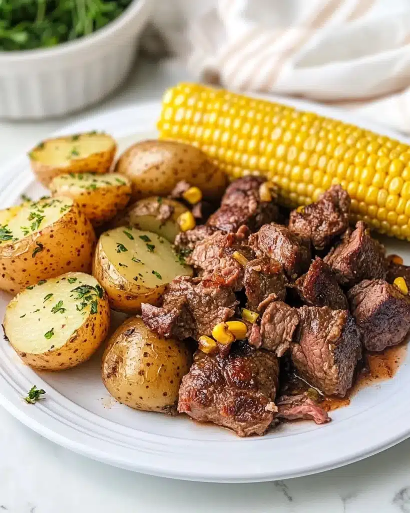 Slow Cooker Steak, Potatoes, and Corn Recipe