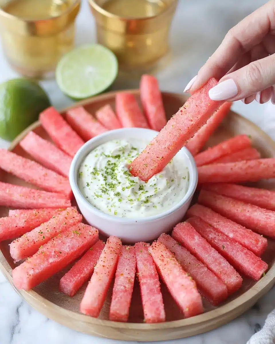 Watermelon Fries with Coconut Lime Dip Recipe