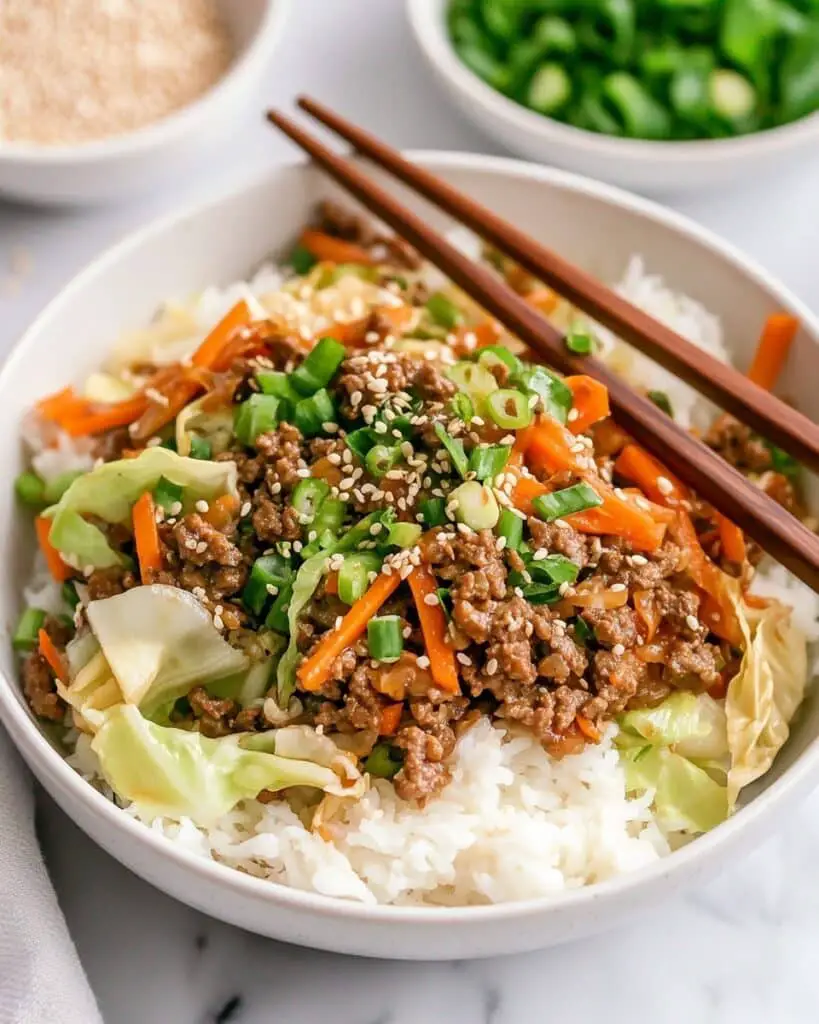 Easy Asian Ground Beef and Cabbage Stir Fry Recipe