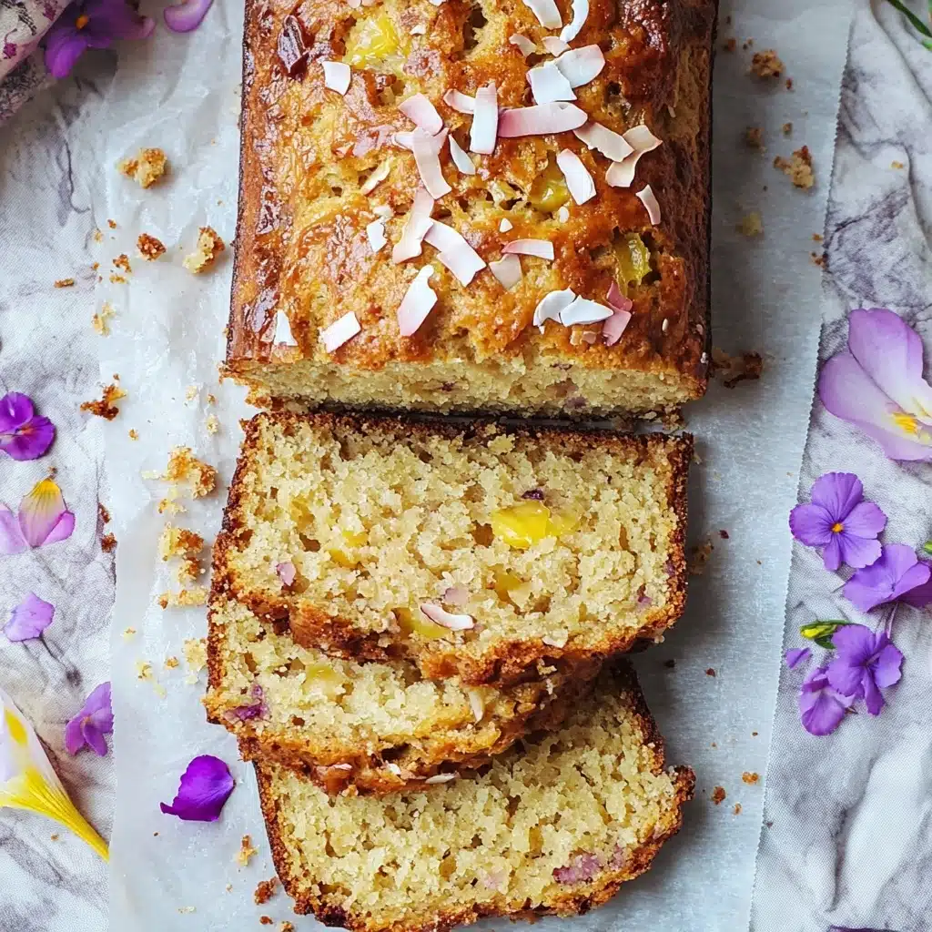 Hawaiian Banana Bread with Pineapple, Coconut & Macadamia Nuts Recipe - Recipe Image