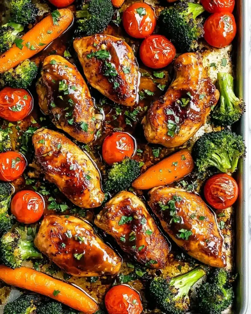 Balsamic Chicken and Veggie Sheet Pan Dinner Recipe
