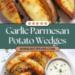 Baked Garlic Parmesan Potato Wedges Recipe