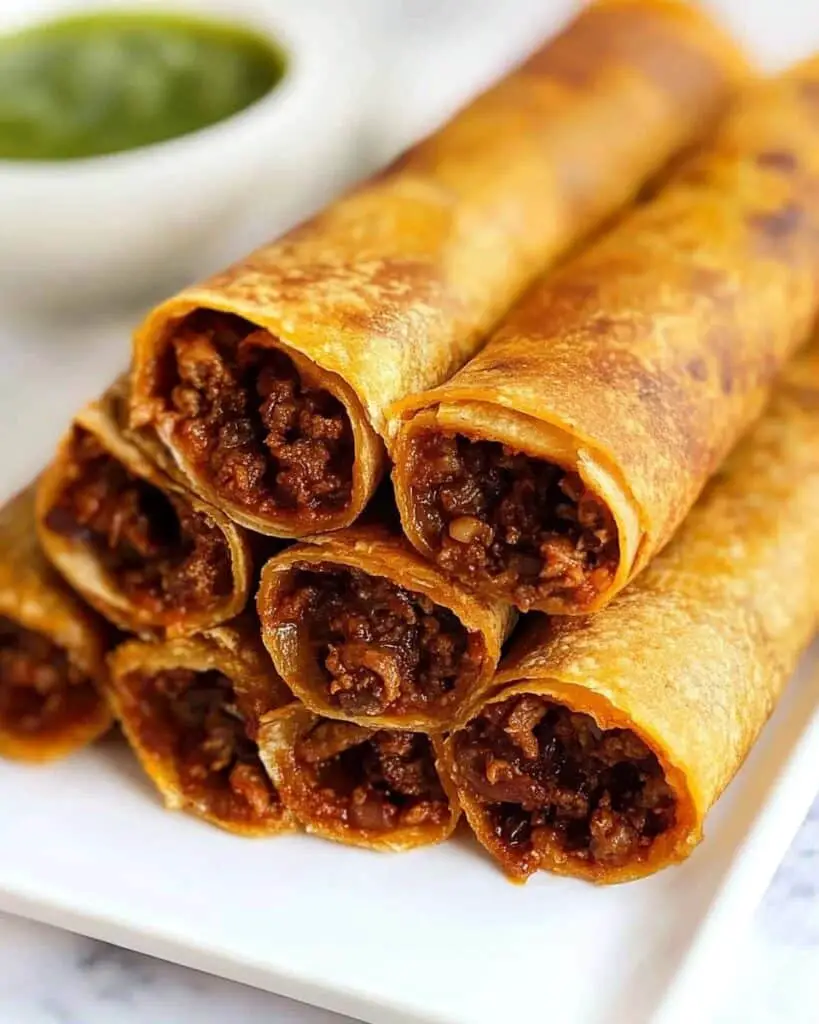 Cheesy Beef Baked Taquitos Recipe