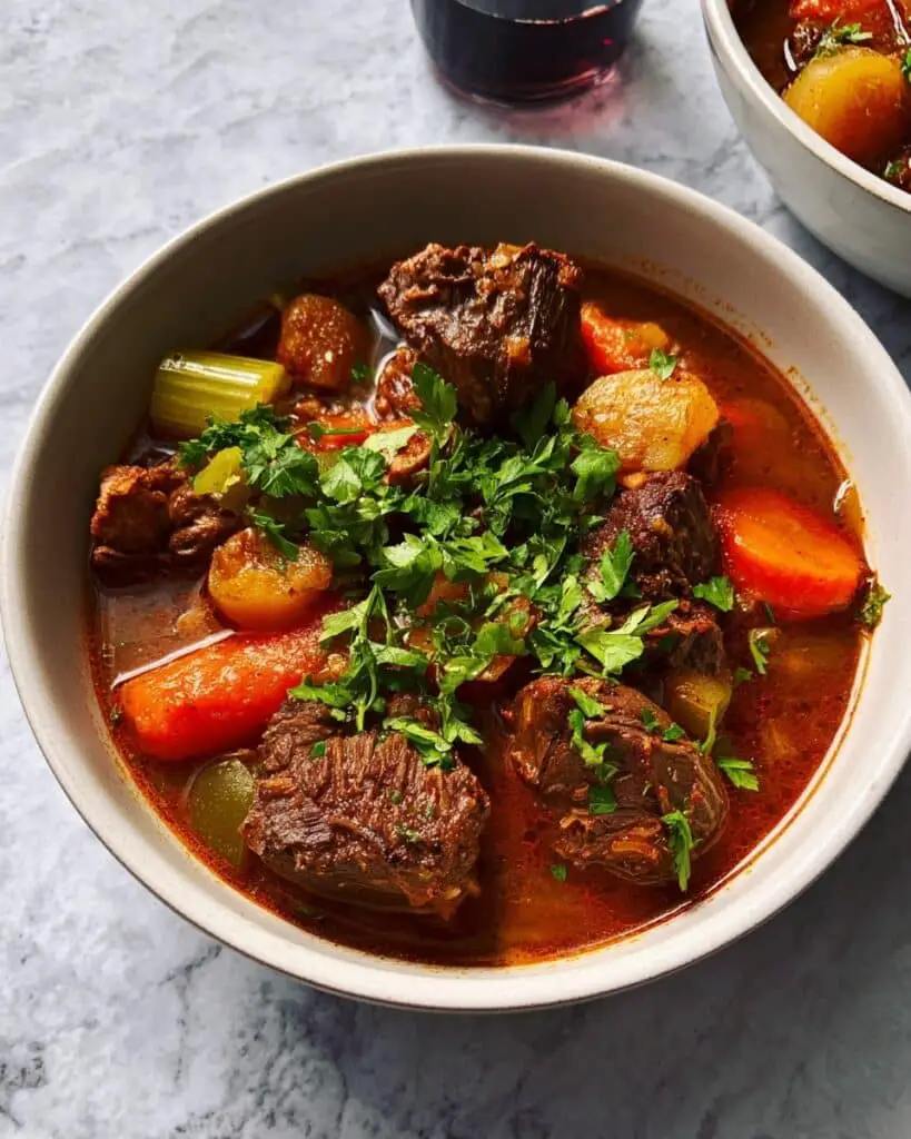 Braised Short Ribs with Garlic and Vegetables Recipe