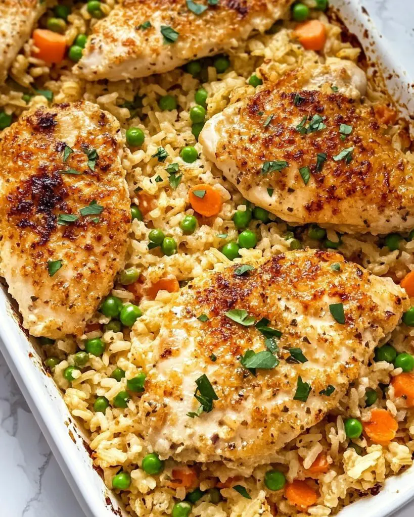 No-Peek Chicken Casserole with Creamy Rice and Vegetables Recipe