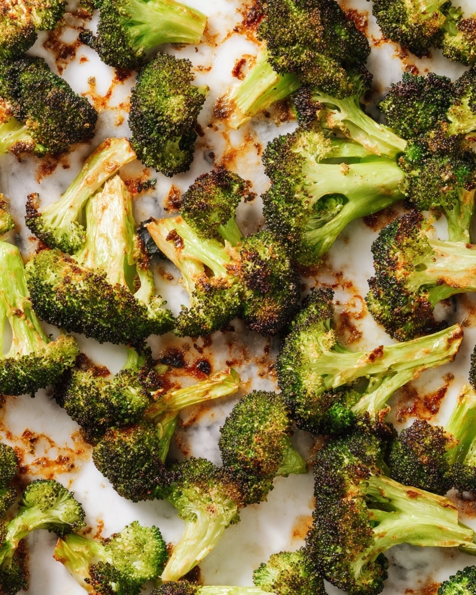 A black bowl filled with roasted broccoli pieces, showing vibrant green colors with dark, crispy edges and golden-brown spots. Scattered among the broccoli are thin slices of browned garlic, adding a contrasting light tan color. The bowl sits on a wooden table, with a black and white striped cloth partially visible beside it. The photo has a close-up view, focusing on the texture of the roasted vegetables with a rich mix of colors. Photo taken with an iphone --ar 4:5 --v 7