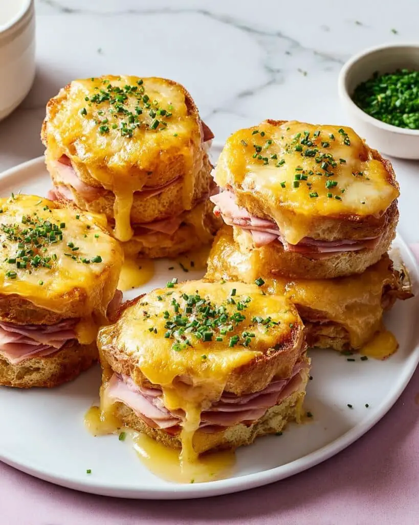 Cheesy Scalloped Potato & Ham Stacks Recipe
