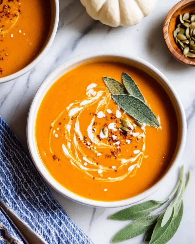 Easy Pumpkin and Sweet Potato Soup with Chipotle and Coconut Cream Recipe