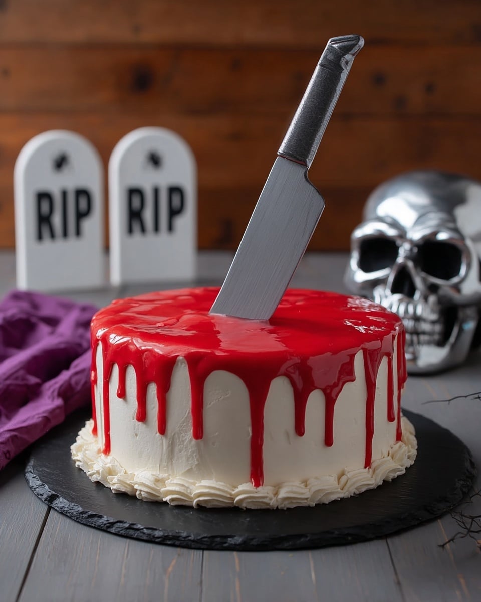 A close-up of a single slice of red velvet cake held on a fork, showing three layers: a dark red, soft, and moist cake layer, a middle glossy layer of deep red jelly or jam, and a thin top layer of creamy white frosting with a drizzle of red sauce on top, all with a textured and rich appearance. The background has a white marbled texture. The slice is angled, displaying the crumbly yet moist cake texture against the smooth frosting and jelly layers, photo taken with an iphone --ar 4:5 --v 7