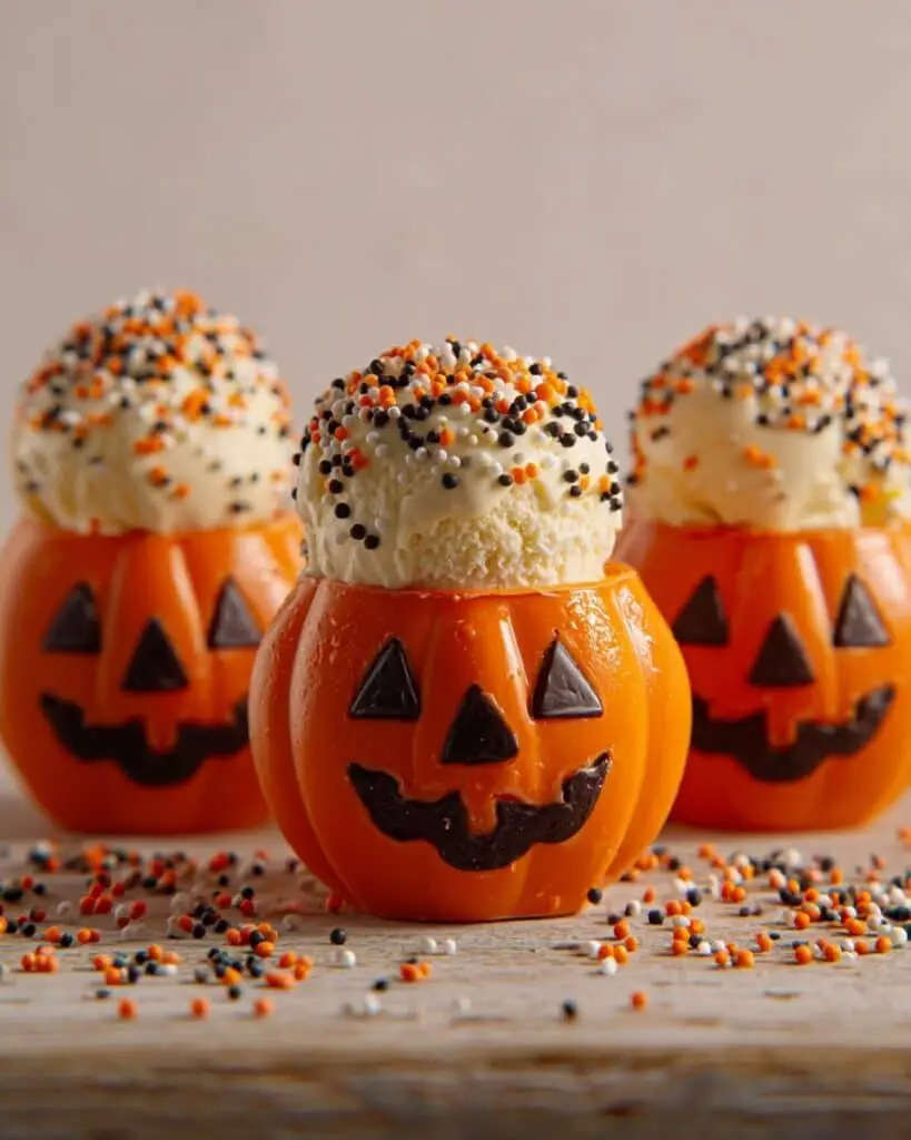 Jack O’ Lantern White Chocolate Ice Cream Bowls Recipe