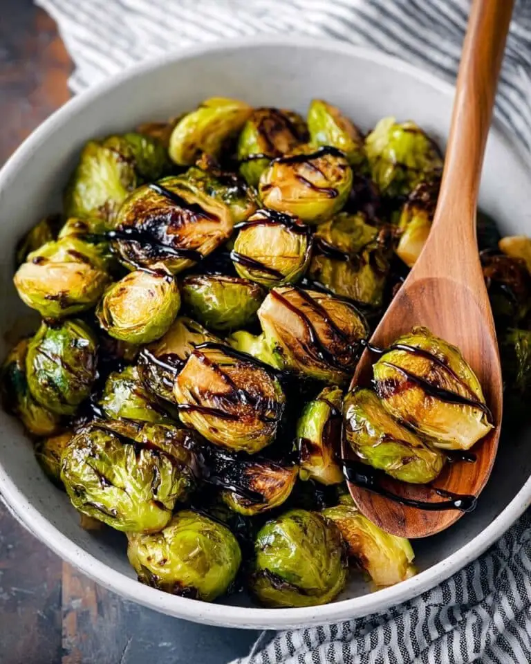 Roasted Brussels Sprouts with Balsamic, Maple, and Garlic Recipe