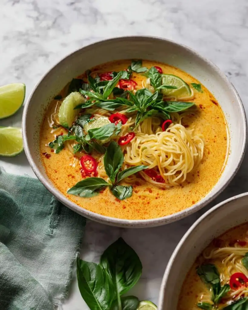 Creamy Curry Coconut Noodle Soup Recipe
