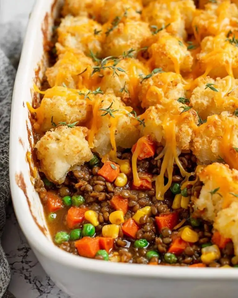 Healthy Tater Tot Casserole with Beef and Lentils Recipe