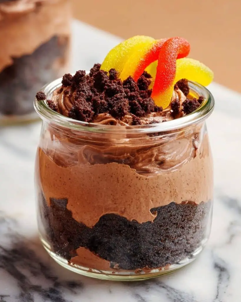 Dirt Pudding with Gummy Worms Recipe